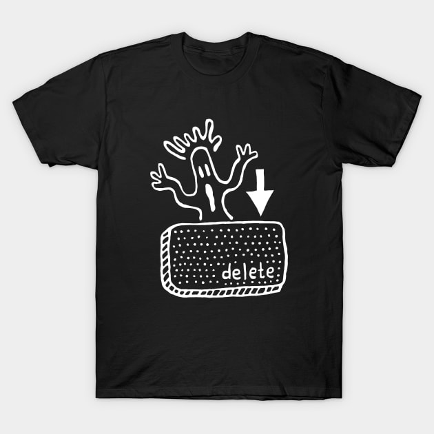 Delete That Ghost! (Dark Mode) T-Shirt by joejohnart